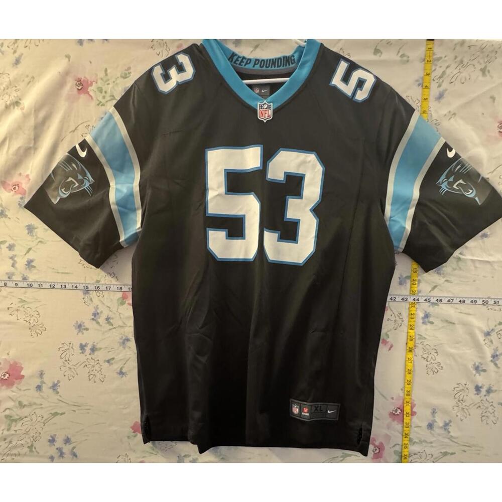 NEW Carolina Panthers BRIAN BURNS #53 Nike Men's Jersey Size XL NFLPA On Field